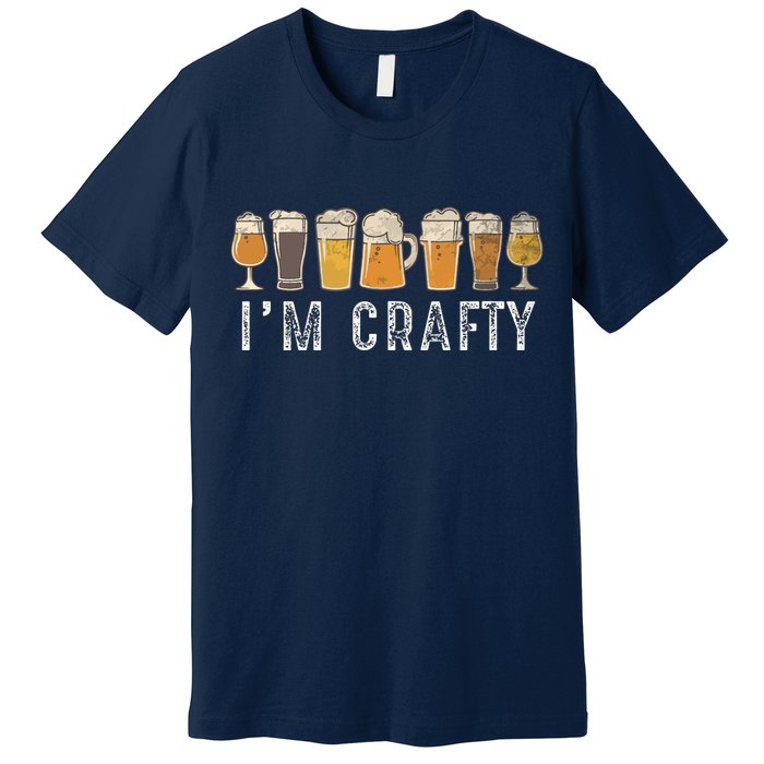 Craft Beer Art I'm Crafty Home Brew Beer Vintage Premium T-Shirt