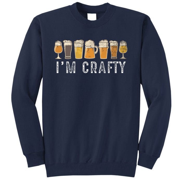 Craft Beer Art I'm Crafty Home Brew Beer Vintage Tall Sweatshirt