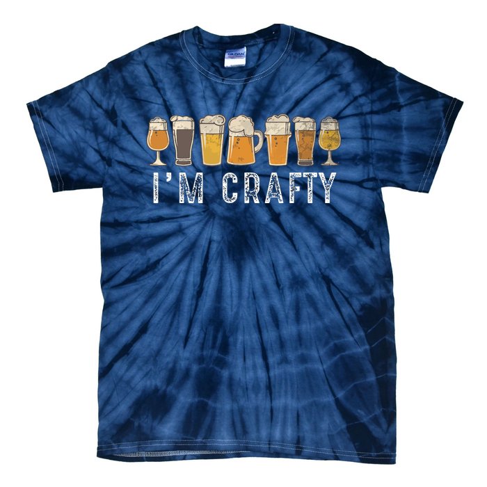 Craft Beer Art I'm Crafty Home Brew Beer Vintage Tie-Dye T-Shirt