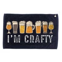 Craft Beer Art I'm Crafty Home Brew Beer Vintage Grommeted Golf Towel