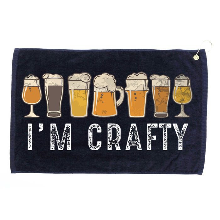 Craft Beer Art I'm Crafty Home Brew Beer Vintage Grommeted Golf Towel