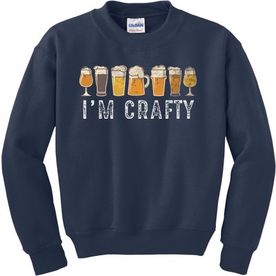 Craft Beer Art I'm Crafty Home Brew Beer Vintage Kids Sweatshirt