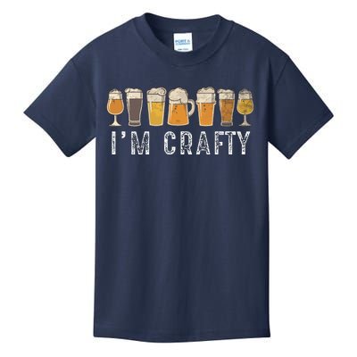 Craft Beer Art I'm Crafty Home Brew Beer Vintage Kids T-Shirt