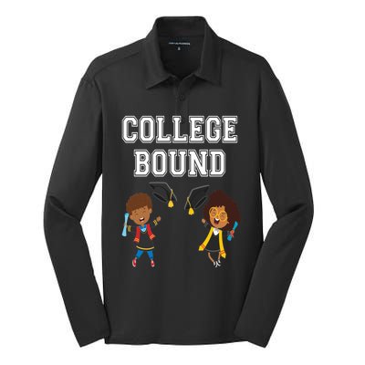 College Bound African American Black Funny Gift Silk Touch Performance Long Sleeve Polo