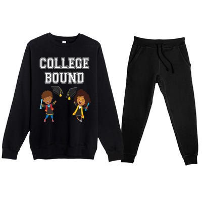 College Bound African American Black Funny Gift Premium Crewneck Sweatsuit Set