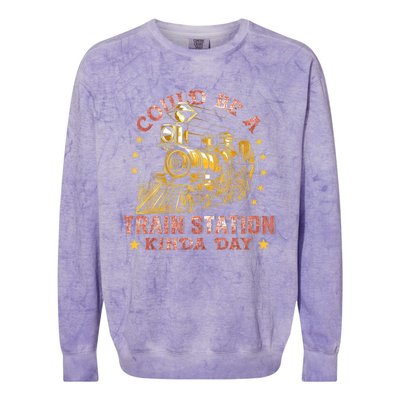 Could Be A Train Station Kinda Day Colorblast Crewneck Sweatshirt