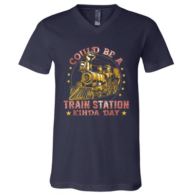 Could Be A Train Station Kinda Day V-Neck T-Shirt