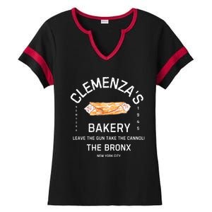 ClemenzaS Bakery Authentic Cannoli Delights And More! Ladies Halftime Notch Neck Tee