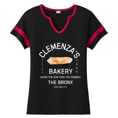 ClemenzaS Bakery Authentic Cannoli Delights And More! Ladies Halftime Notch Neck Tee