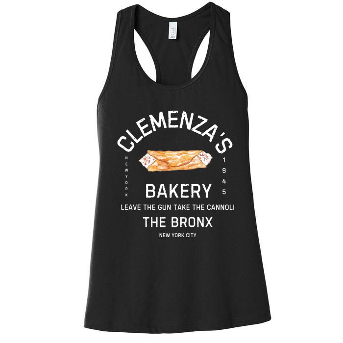 ClemenzaS Bakery Authentic Cannoli Delights And More! Women's Racerback Tank