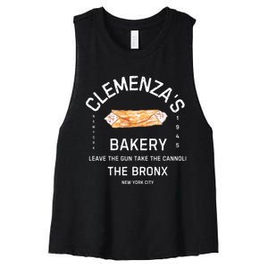 ClemenzaS Bakery Authentic Cannoli Delights And More! Women's Racerback Cropped Tank