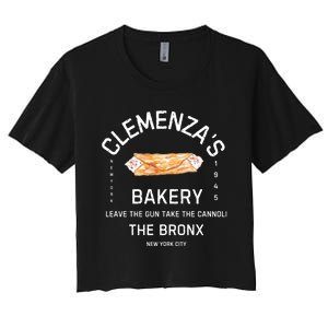 ClemenzaS Bakery Authentic Cannoli Delights And More! Women's Crop Top Tee