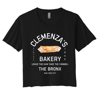 ClemenzaS Bakery Authentic Cannoli Delights And More! Women's Crop Top Tee