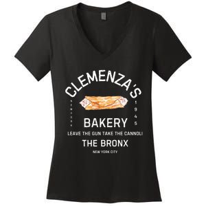 ClemenzaS Bakery Authentic Cannoli Delights And More! Women's V-Neck T-Shirt