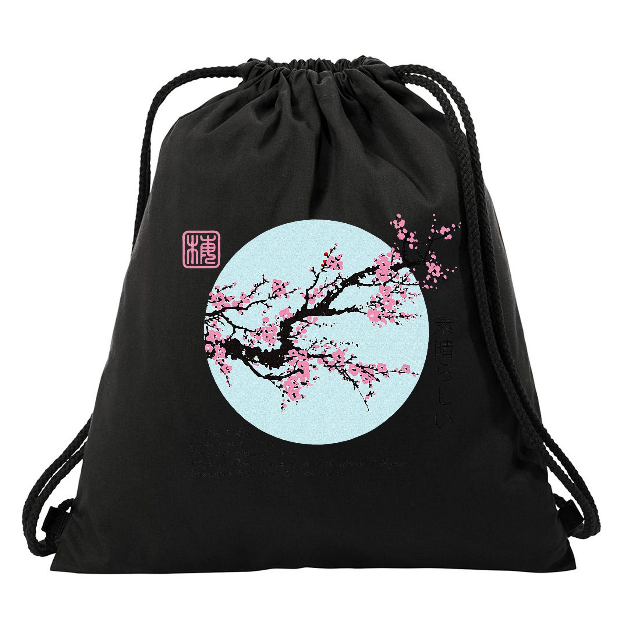 Cherry Blossom Aesthetic Japanese Harajuku Drawstring Bag
