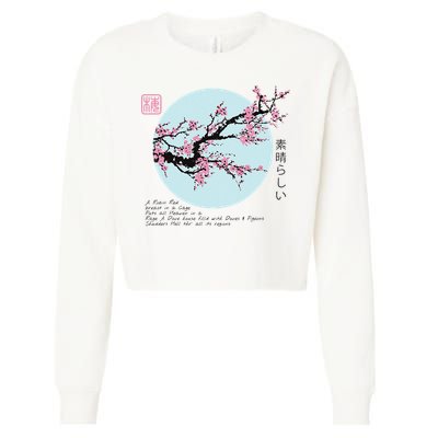 Cherry Blossom Aesthetic Japanese Harajuku Cropped Pullover Crew