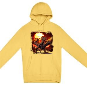 Comic Book Action Hero Movie Trex Dinosaur Premium Pullover Hoodie