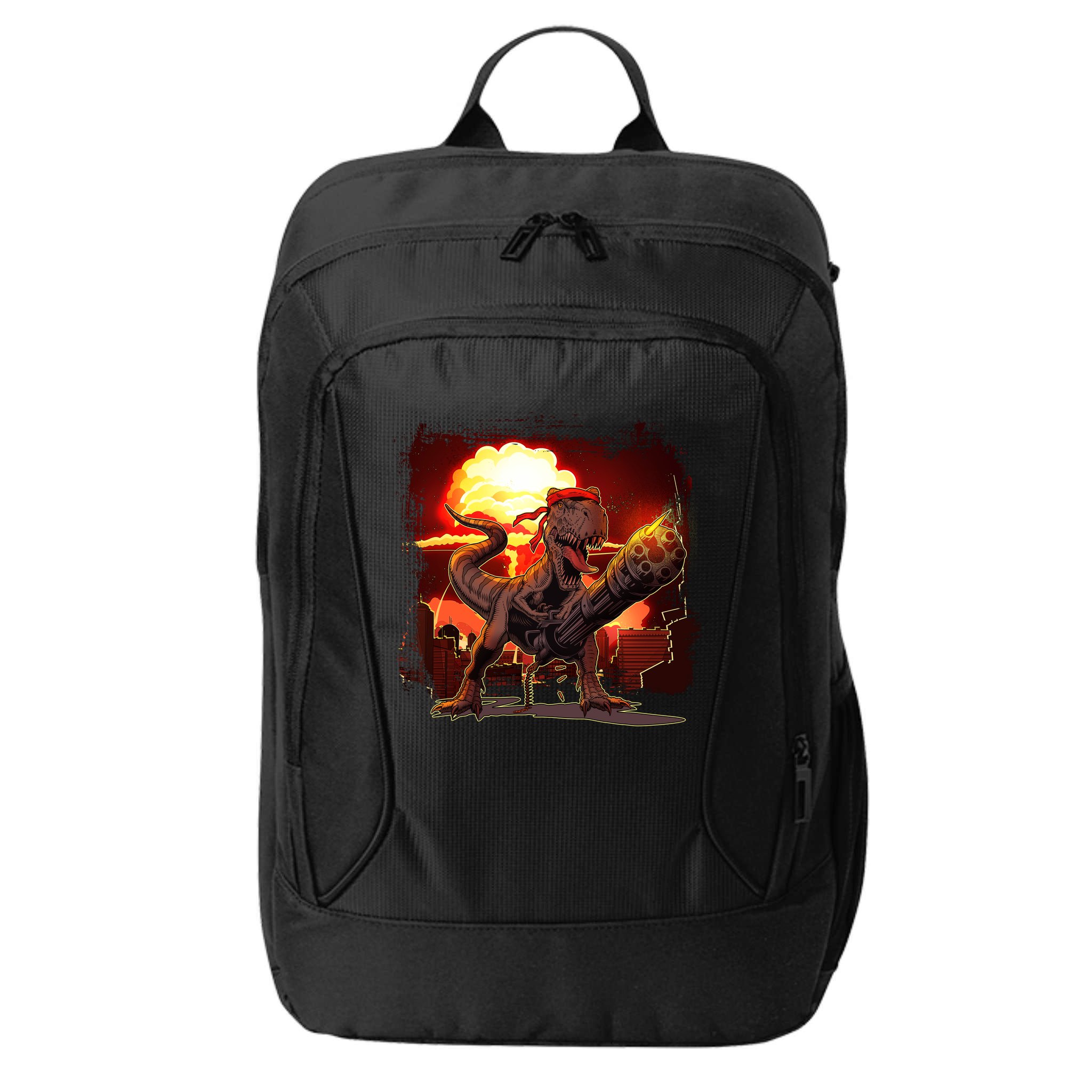 Comic Book Action Hero Movie Trex Dinosaur City Backpack