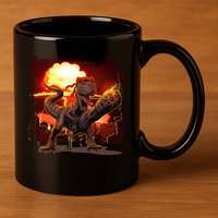 Comic Book Action Hero Movie Trex Dinosaur 11oz C Handle Ceramic Mug