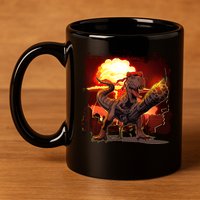 Comic Book Action Hero Movie Trex Dinosaur 11oz C Handle Ceramic Mug
