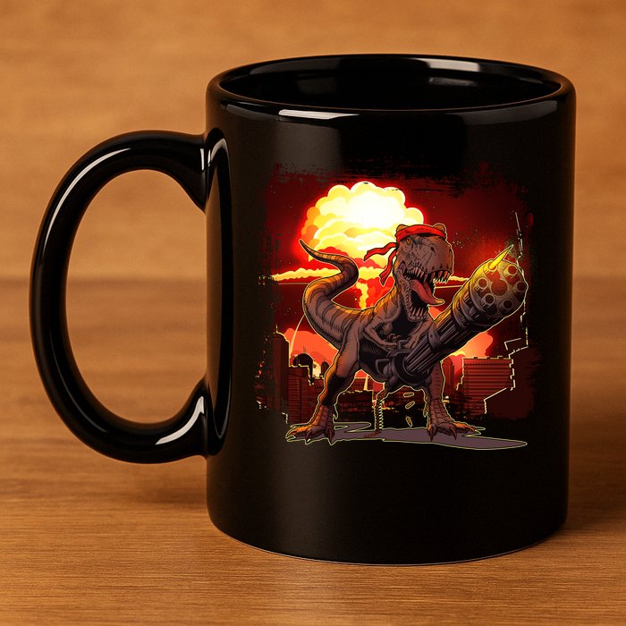 Comic Book Action Hero Movie Trex Dinosaur 11oz C Handle Ceramic Mug