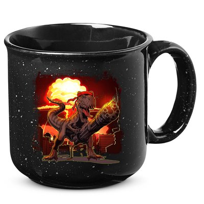 Comic Book Action Hero Movie Trex Dinosaur 15oz Campfire Ceramic Mug