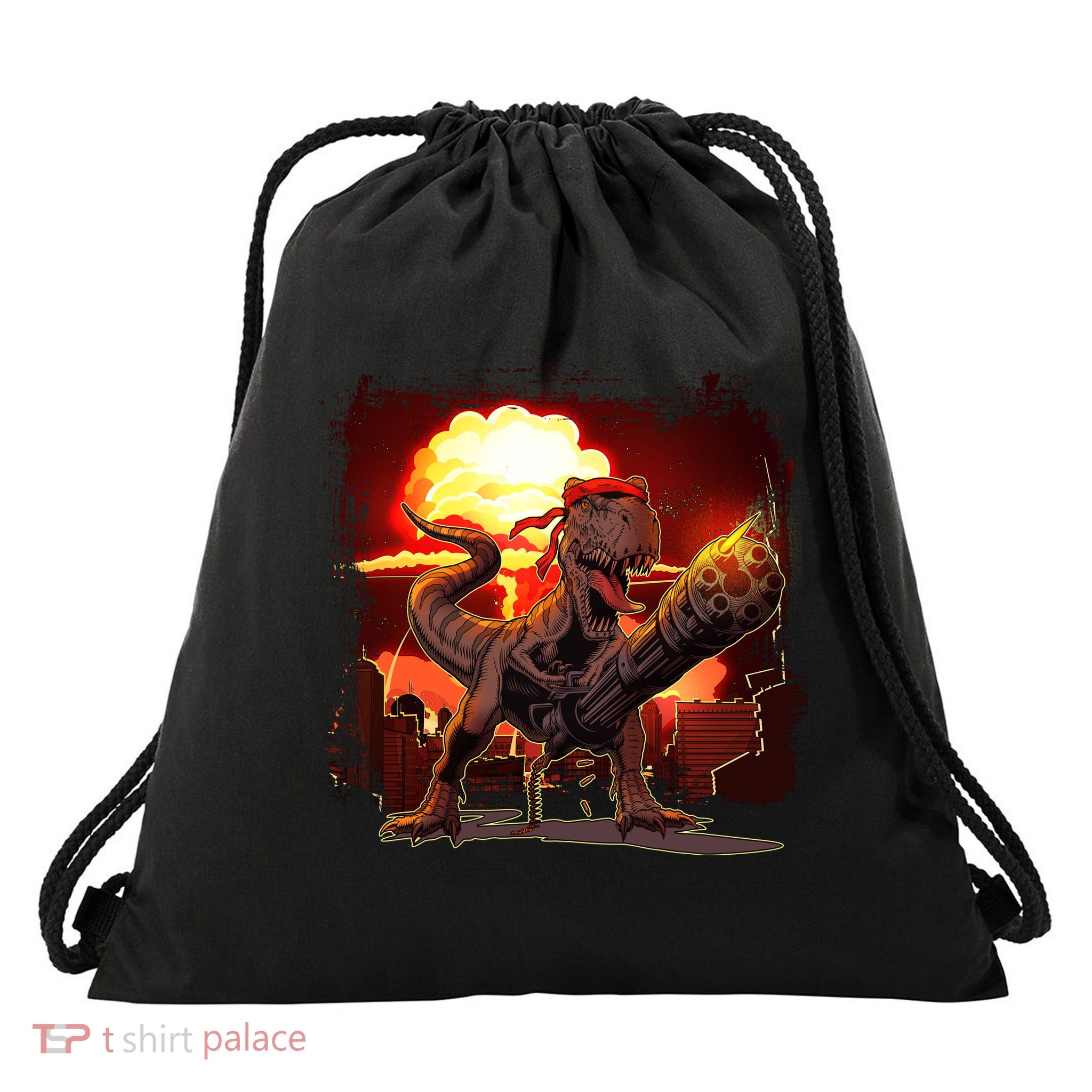 Comic Book Action Hero Movie Trex Dinosaur Drawstring Bag