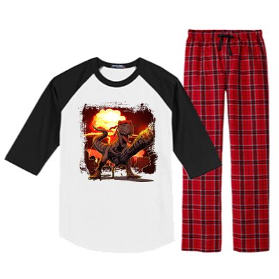 Comic Book Action Hero Movie Trex Dinosaur Raglan Sleeve Pajama Set