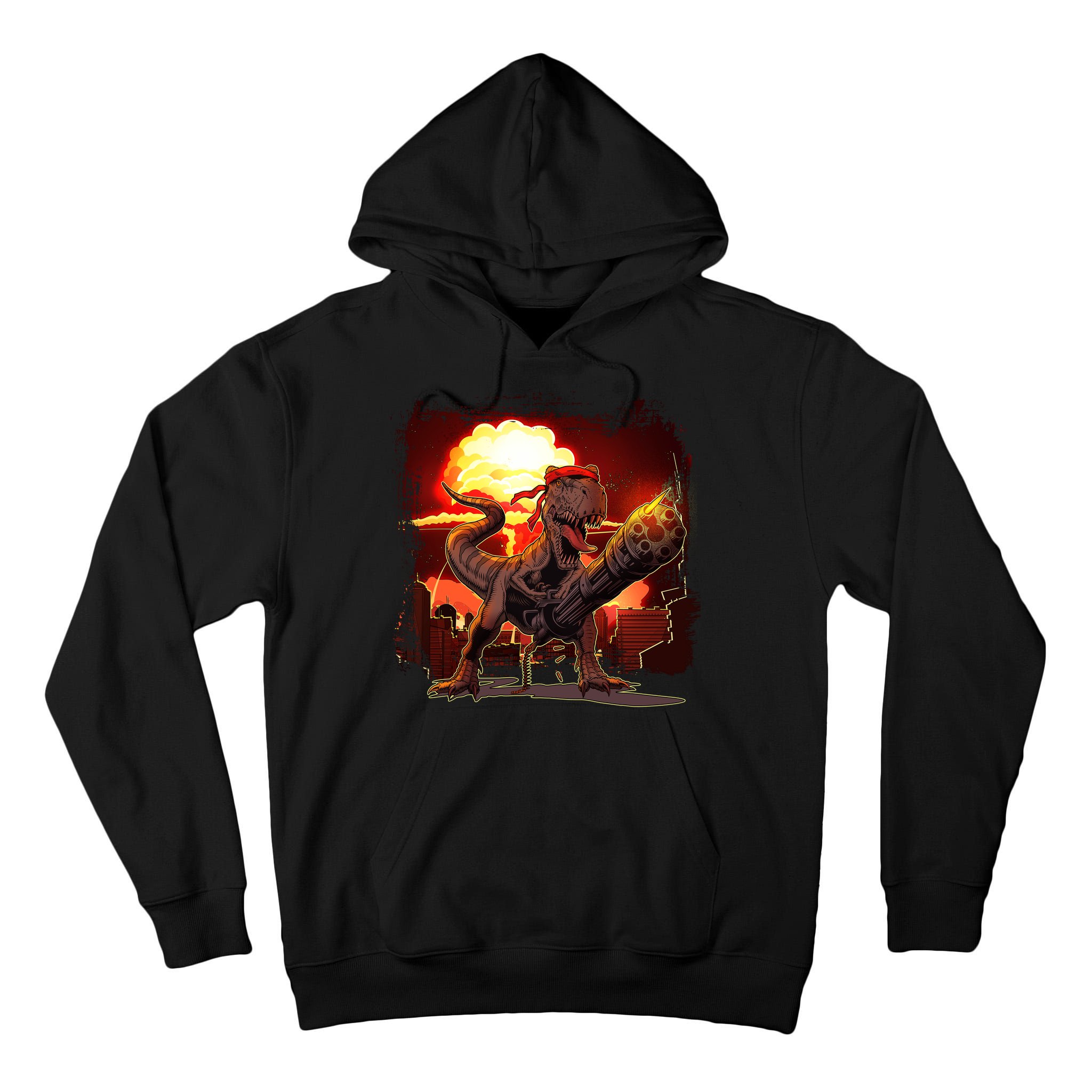 Comic Book Action Hero Movie Trex Dinosaur Tall Hoodie