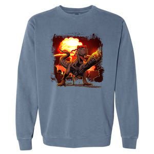 Comic Book Action Hero Movie Trex Dinosaur Garment-Dyed Sweatshirt