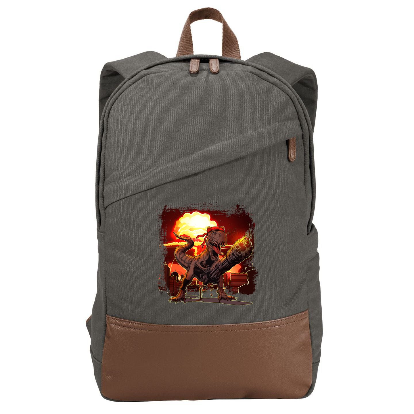 Comic Book Action Hero Movie Trex Dinosaur Cotton Canvas Backpack
