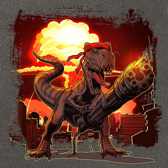 Comic Book Action Hero Movie Trex Dinosaur Cotton Canvas Backpack