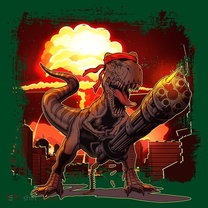 Comic Book Action Hero Movie Trex Dinosaur Hoodie