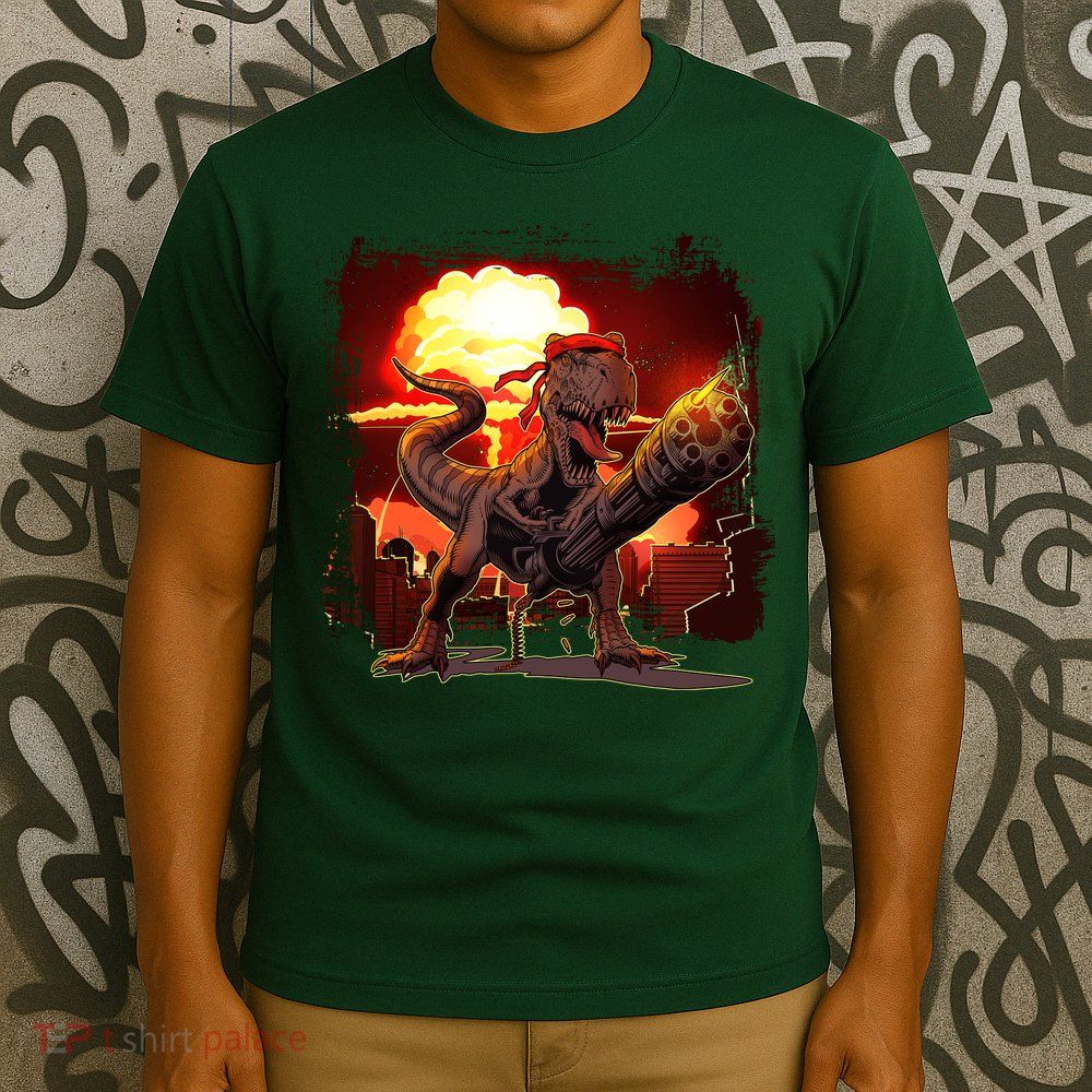Comic Book Action Hero Movie Trex Dinosaur T-Shirt