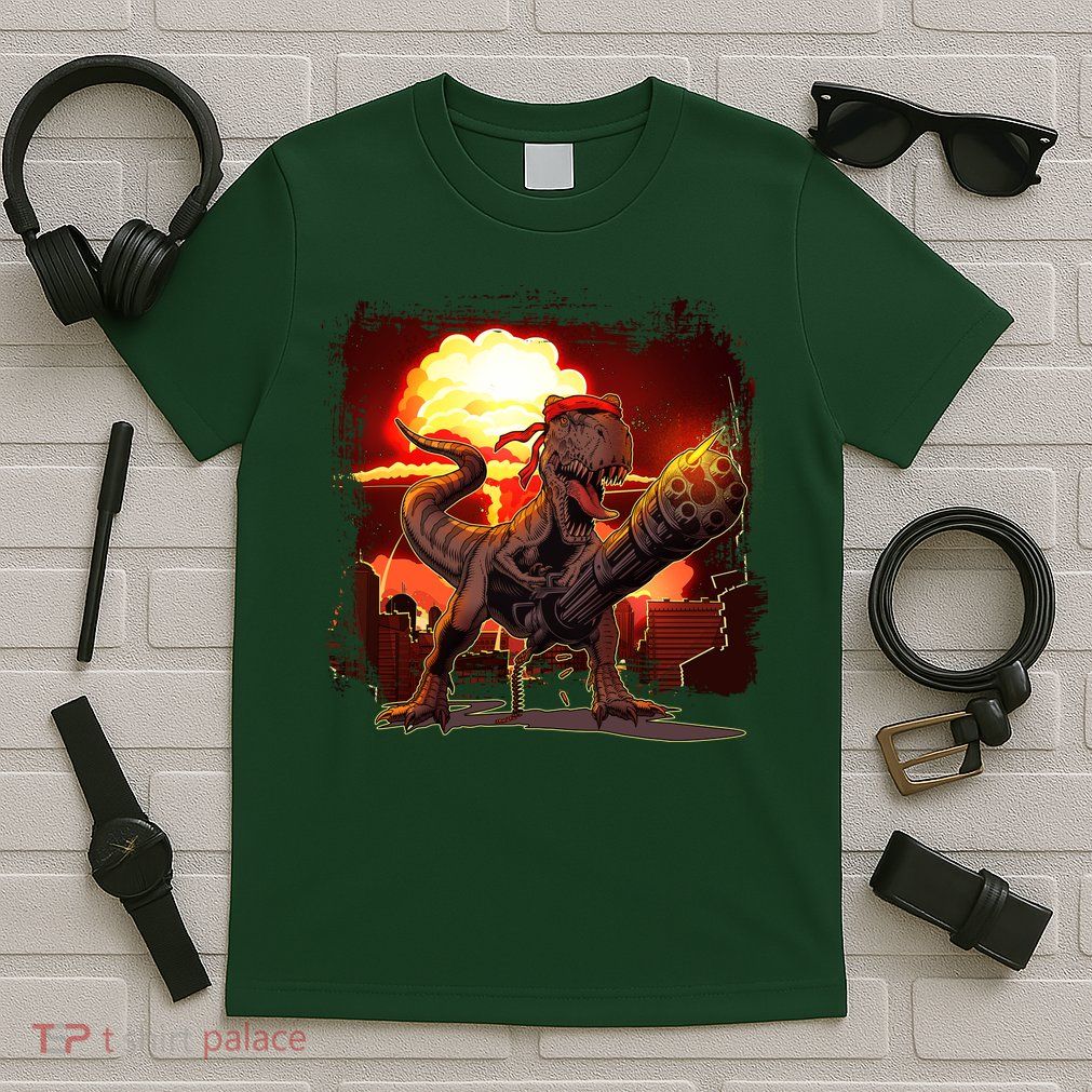 Comic Book Action Hero Movie Trex Dinosaur T-Shirt