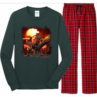 Comic Book Action Hero Movie Trex Dinosaur Long Sleeve Pajama Set