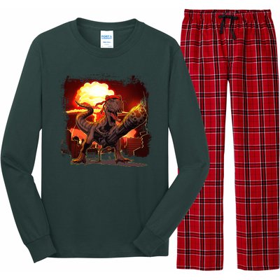 Comic Book Action Hero Movie Trex Dinosaur Long Sleeve Pajama Set