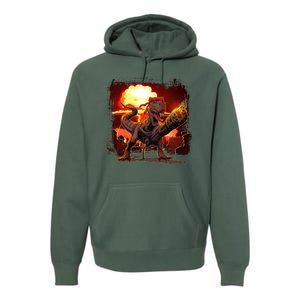 Comic Book Action Hero Movie Trex Dinosaur Premium Hoodie