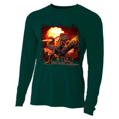 Comic Book Action Hero Movie Trex Dinosaur Cooling Performance Long Sleeve Crew