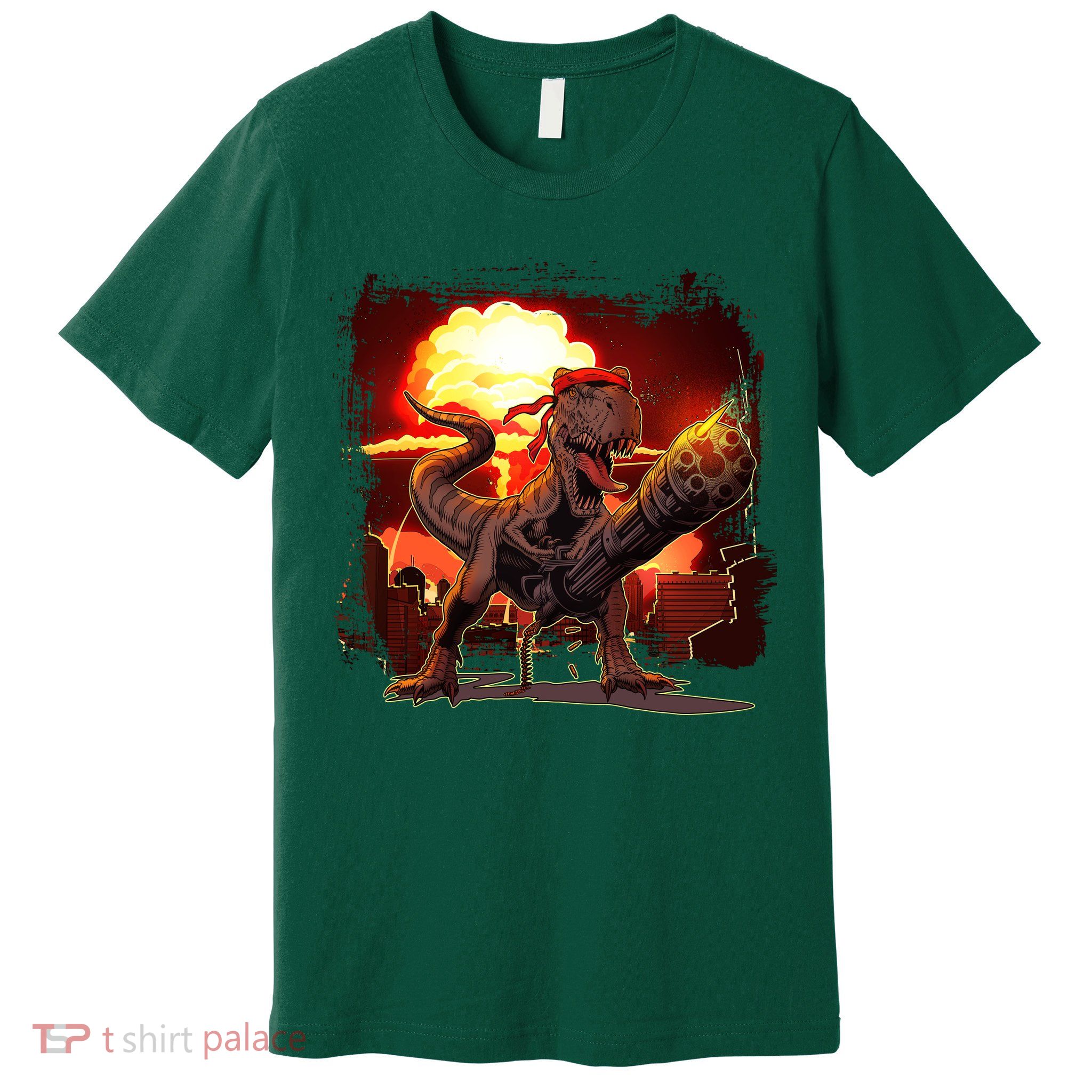 Comic Book Action Hero Movie Trex Dinosaur Premium T-Shirt