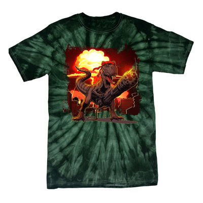 Comic Book Action Hero Movie Trex Dinosaur Tie-Dye T-Shirt