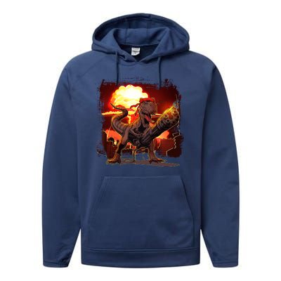 Comic Book Action Hero Movie Trex Dinosaur Performance Fleece Hoodie