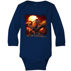 Comic Book Action Hero Movie Trex Dinosaur Baby Long Sleeve Bodysuit