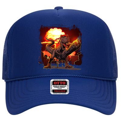 Comic Book Action Hero Movie Trex Dinosaur High Crown Mesh Back Trucker Hat