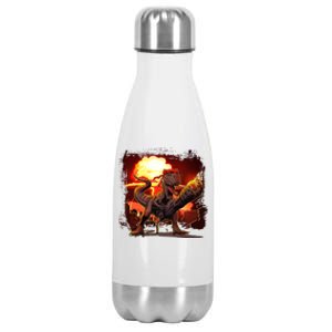 Comic Book Action Hero Movie Trex Dinosaur Stainless Steel Insulated Water Bottle