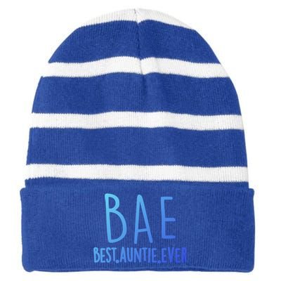 Cool Best Auntie Ever Bae Funny Gift Jumper Striped Beanie with Solid Band