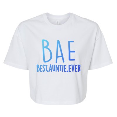 Cool Best Auntie Ever Bae Funny Gift Jumper Bella+Canvas Jersey Crop Tee