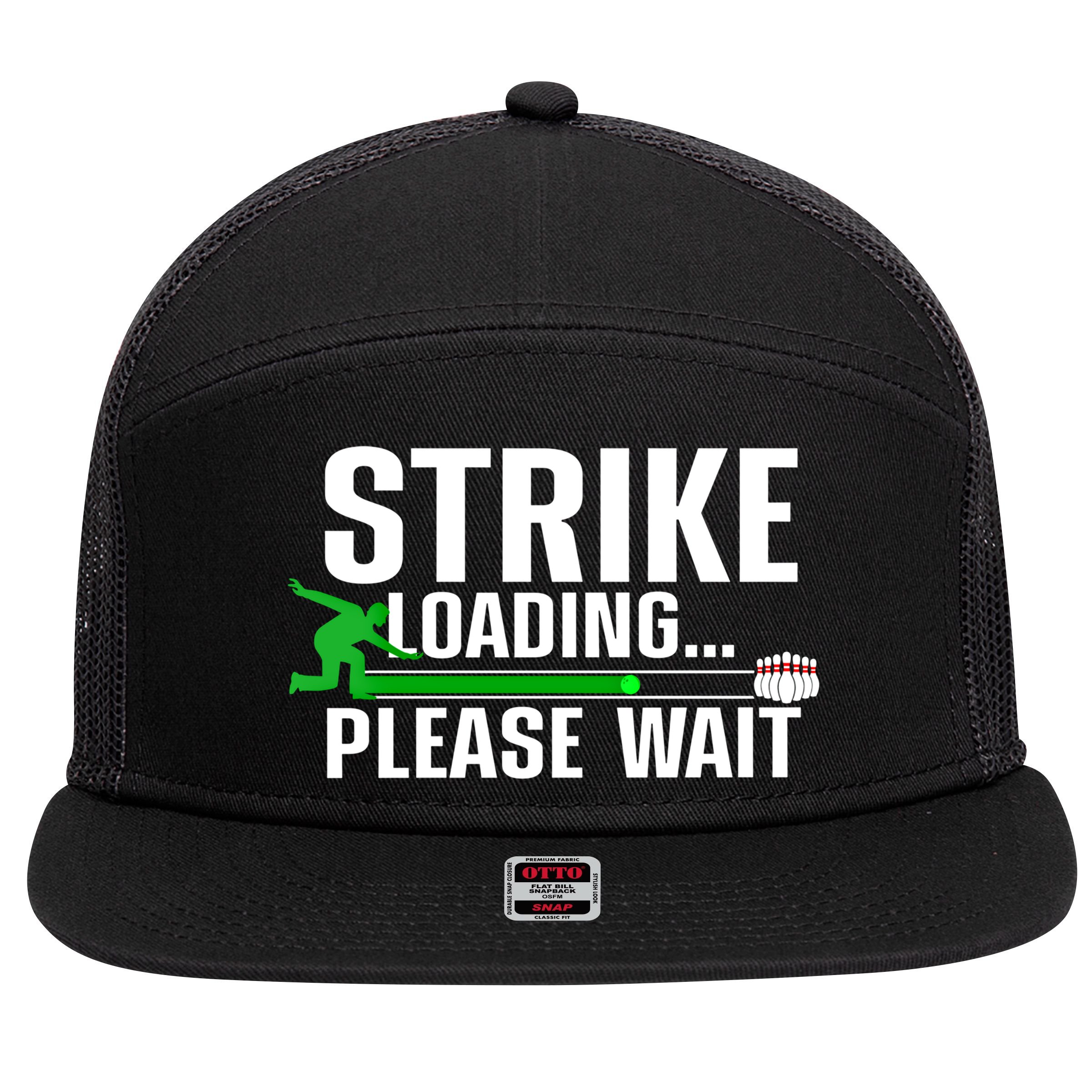 Cool Bowling Art Bowler Bowling Player Gift 7 Panel Mesh Trucker Snapback Hat