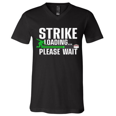 Cool Bowling Art Bowler Bowling Player Gift V-Neck T-Shirt