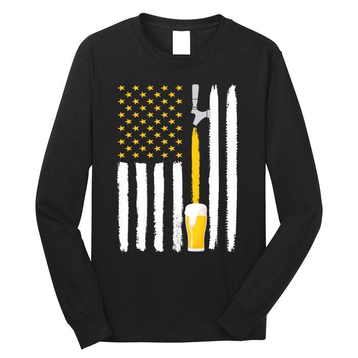 Craft Beer American Flag USA Long Sleeve Shirt